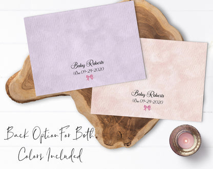 Floral Elephant Baby Shower Invitation, Lavender