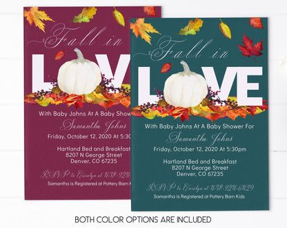 Fall Baby Shower Invitation, Gender Neutral