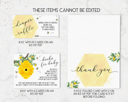 Bee Baby Shower Invitation Set