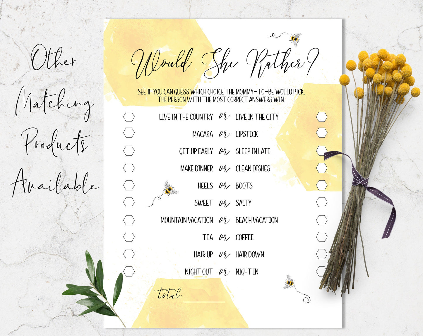 Bee Baby Shower, Find The Guest Game