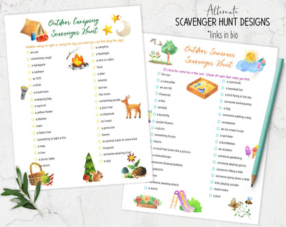 Customizable Beach Scavenger Hunt