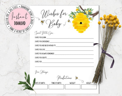 Bee Baby Shower, Wishes For Baby Activity