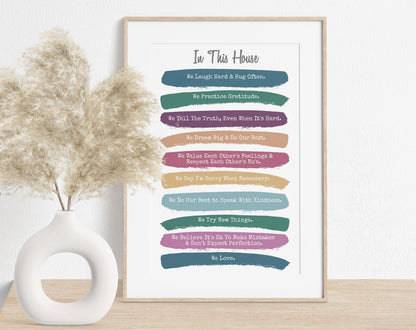 "In This House" Family Rules Sign, v1
