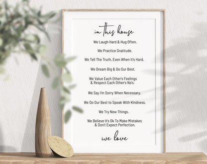 "In This House" Family Rules Sign, v3