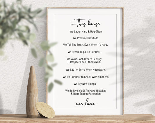 "In This House" Family Rules Sign, v3