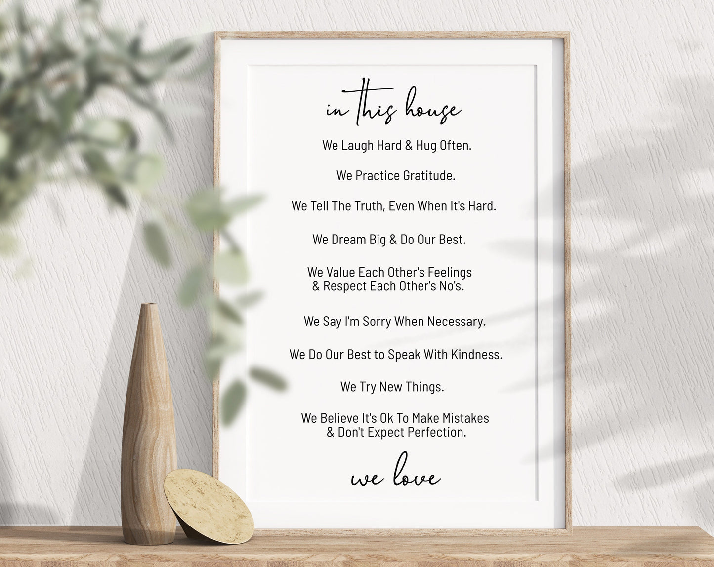 Editable- "In This House..." Sign, Personalized Family Rules, v3