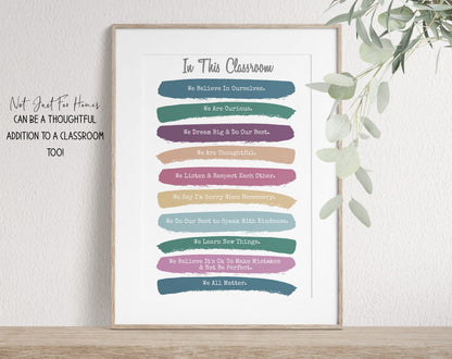 Editable- "In This House..." Sign, Personalized Family Rules, v1