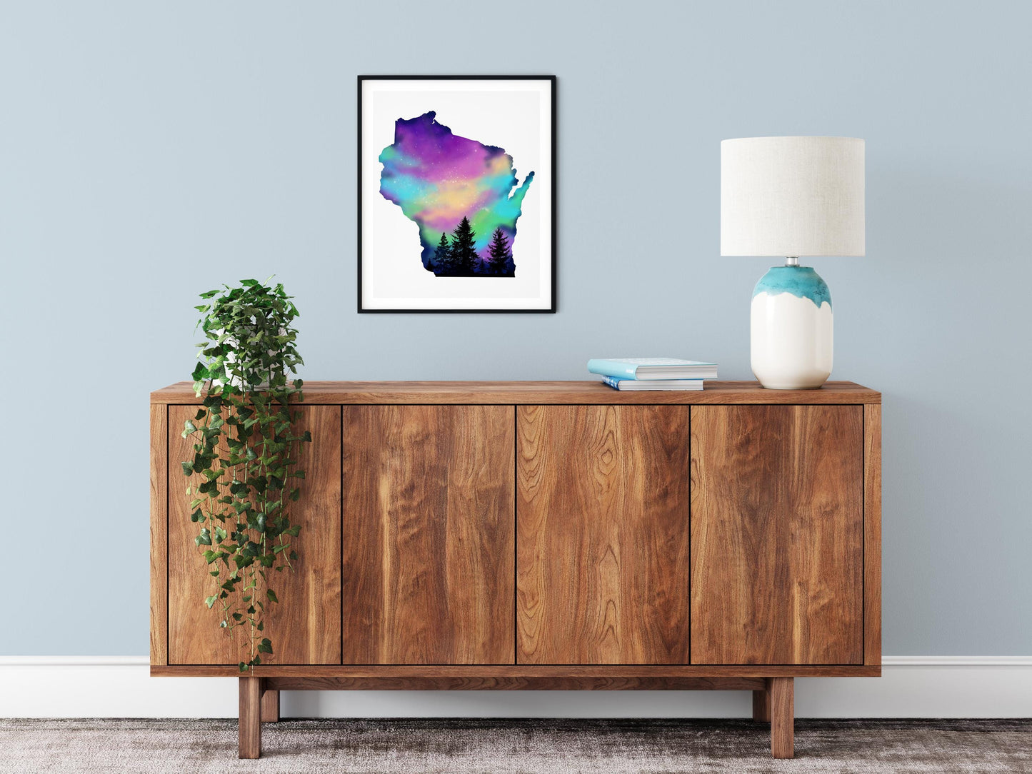 Wisconsin Northern Lights Square Print