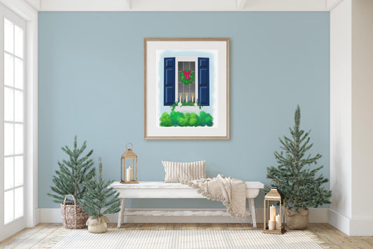 Festive Holiday Window Print