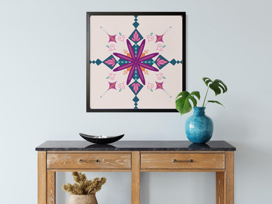 Colorful Mandala-Inspired Geometric Print