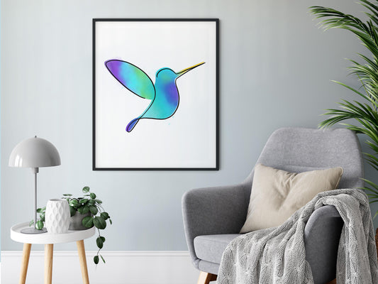 Watercolor Hummingbird Print