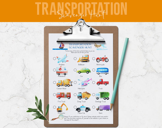 Transportation Scavenger Hunt