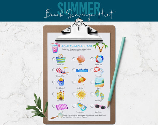 Beach Day Scavenger Hunt