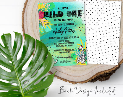Wild One Baby Shower Invitation, Girl