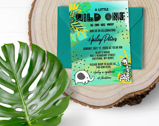 Wild One Baby Shower Invitation, Boy