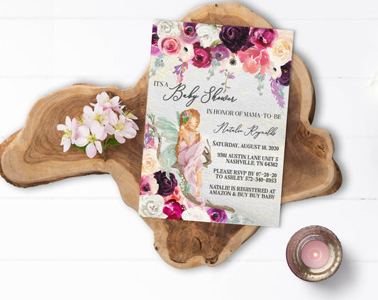 Woodland Fairy Baby Shower Invitation