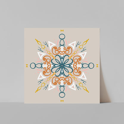 Boho Mandala-Inspired Geometric Print