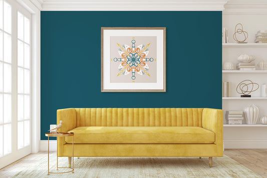 Boho Mandala-Inspired Geometric Print