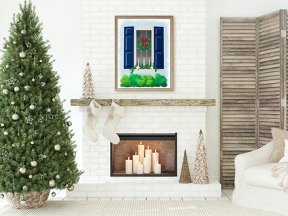 Festive Holiday Window Print