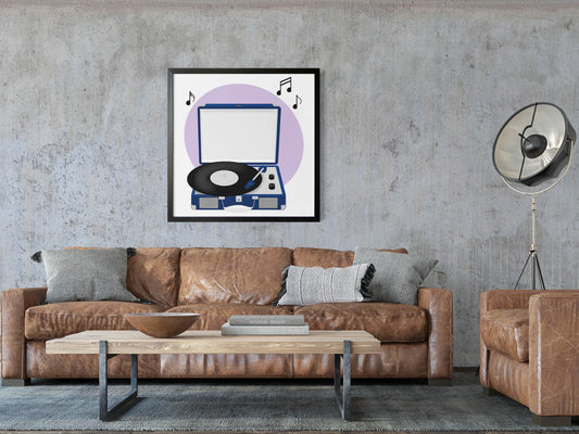 Vintage Record Player Print