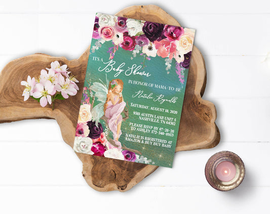 Woodland Fairy Baby Shower Invitation