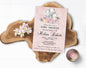 Floral Elephant Baby Shower Invitation, Blush