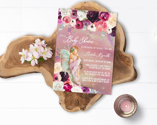 Woodland Fairy Baby Shower Invitation