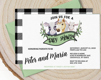 Farm Baby Shower Invitation, Gender Neutral