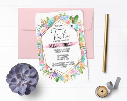 Fiesta Baby Shower Invitation Girl