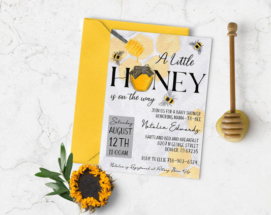 Bee Baby Shower Invitation, Gender Neutral