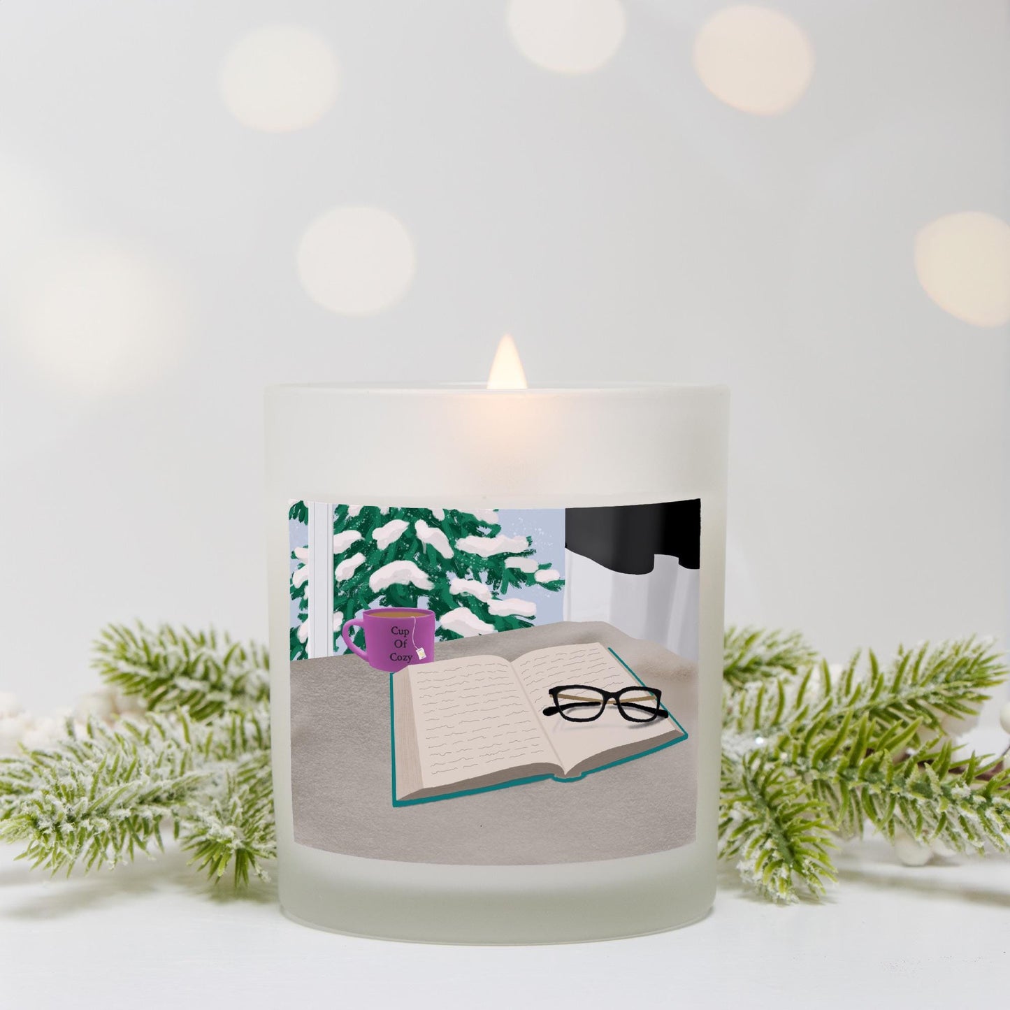 Winter Window Frosted Glass Candle 11 oz