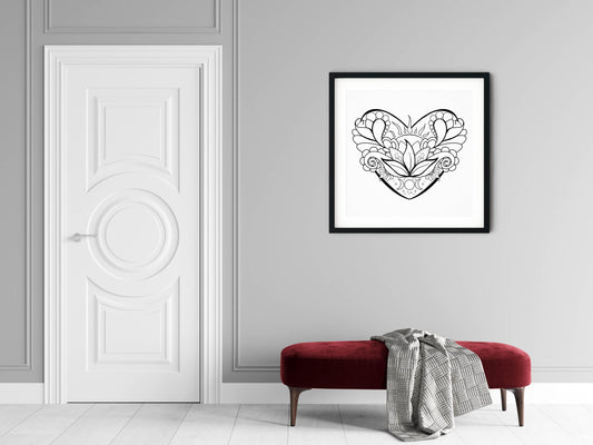 Celestial Heart Line Art Print