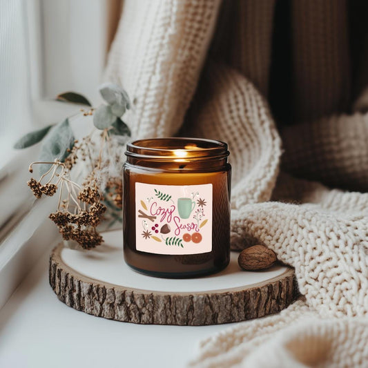 Cozy Season Amber Jar Candle, 2 Size Options