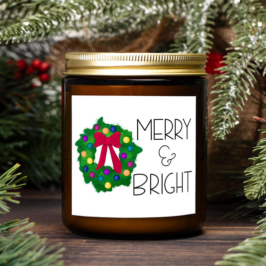 Merry and Bright Amber Jar Candle, 2 Size Options