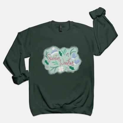 Sweater Weather Winter Sweatshirt, Unisex Crew Neck Sweatshirt Gildan 18000, Holiday Gift