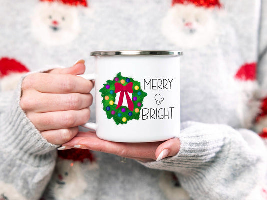 Merry and Bright 12 oz Camp Mug