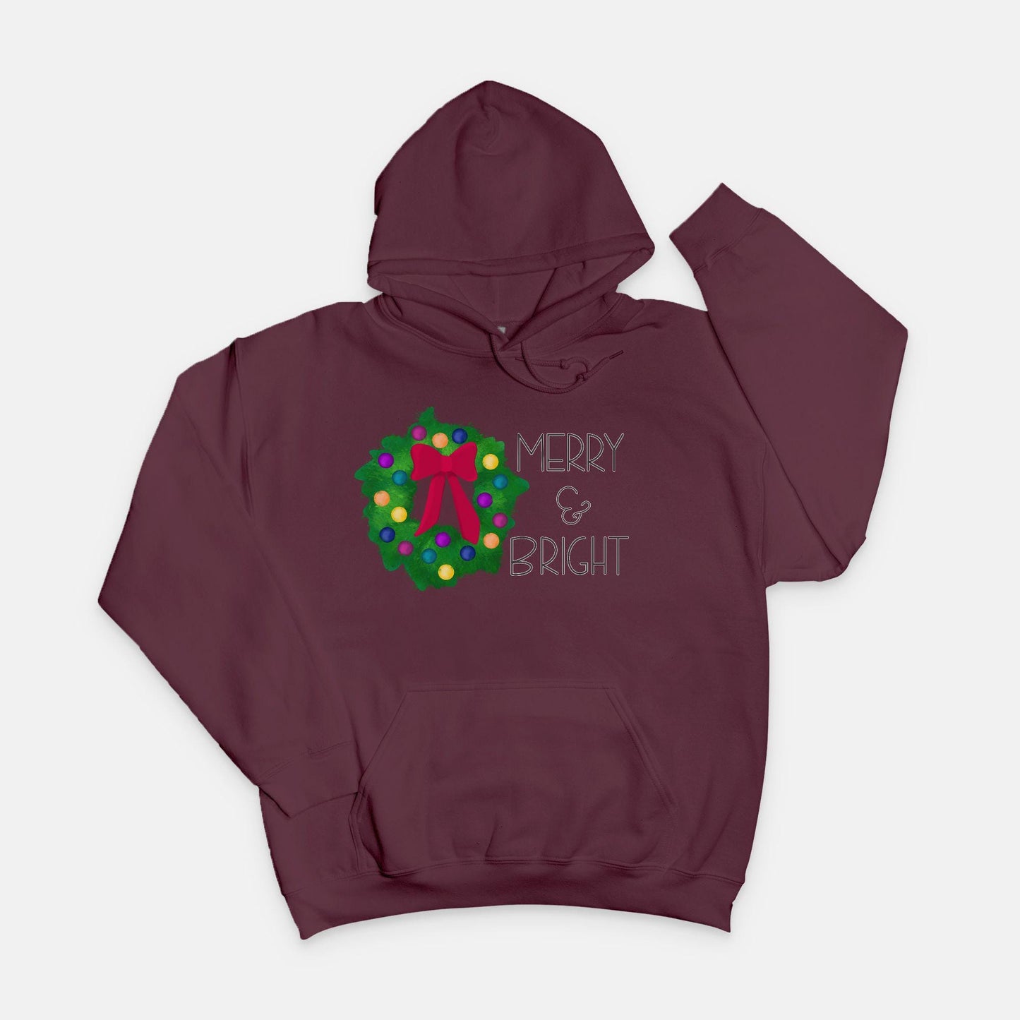Merry and Bright Unisex Hooded Sweatshirt Gildan 18500