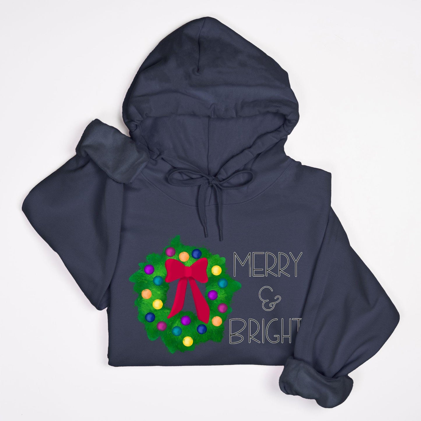 Merry and Bright Unisex Hooded Sweatshirt Gildan 18500