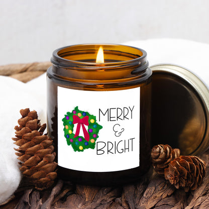 Merry and Bright Amber Jar Candle, 2 Size Options