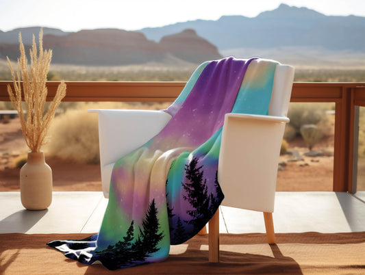 Northern Lights Minky Blanket, Available in Two Sizes