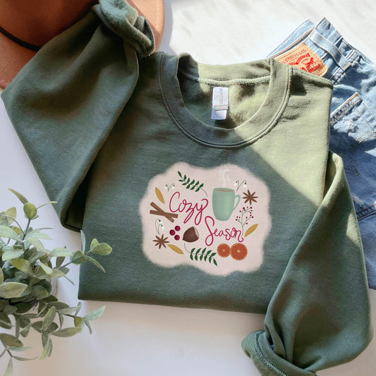 Cozy Season Unisex Crew Neck Sweatshirt Gildan 18000
