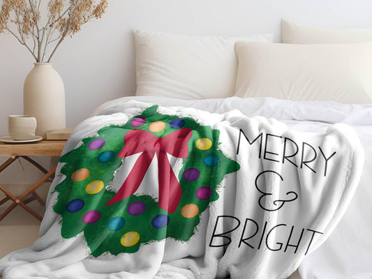 Merry and Bright Minky Blanket, Available in Two Sizes