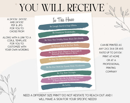 "In This House" Family Rules Sign, v1